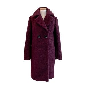 Sam Edelman Burgundy Double-Breasted Coat